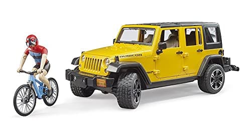 Image of Bruder Jeep Wrangler Rubicon with MTB and Cyclist