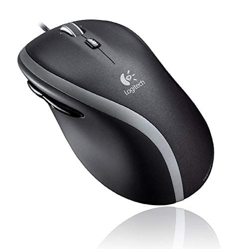 Image of Logitech M500 Corded Laser Mouse Soft Side Grips Forward/Back Buttons Hyper-fast Scrolling Ref 910-001203