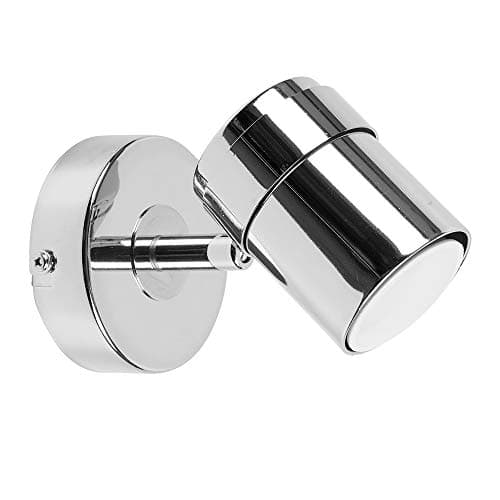 Image of MiniSun | Modern Polished Chrome Single Wall Spotlight Fitting | Ceiling Spots, Home Décor & Improvement Essential | Includes 5W LED Bulb [6500K Cool White] | Mains Wired