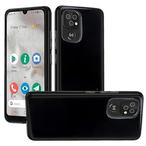 Image of HuiYouMY Case Compatible with Doro 8100/8100 Plus/Doro 8200 Cover for Doro 8100/8100 Plus/Doro 8200, Slim Fit Soft TPU Shockproof Anti-Scratch Phone Case Cover Black