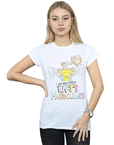 Image of Disney Women's Hercules Do You Even Lift? T-Shirt White Medium