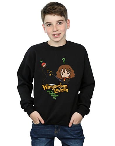Image of Harry Potter Boys Hermione Granger Wingardium Leviosa Junior Sweatshirt 12-13 years Black