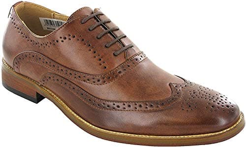 Image of GOOR Nelson Boy's Capped Lace Oxford Brogue Shoes - Mid Brown, Small Kids UK 12 / EU 31