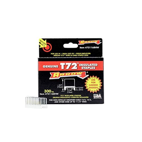 Image of Arrow A721168HW Insulated Staples, T72HW, 5 mm x 12 mm (Pack of 300),Silver