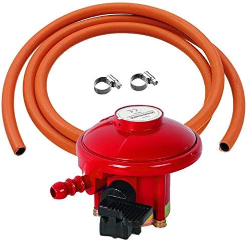 Image of Silverline Propane Clip On Gas Bottle Regulator Kit 730191 27 mm + 2m Orange Hose + 2 x Pipe Clips