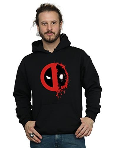 Image of Marvel Men's Deadpool Split Splat Logo Hoodie Small Black