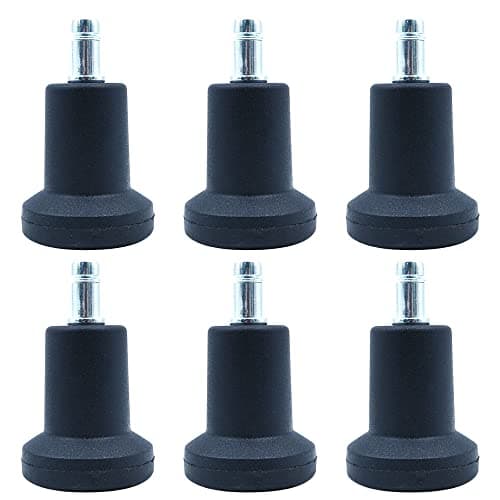 Image of WANGCL Pack of 5 Glide Castors for Office Chair Wheel Replacement, 11mm x 22mm Stem, 50mm Diameter (Black)