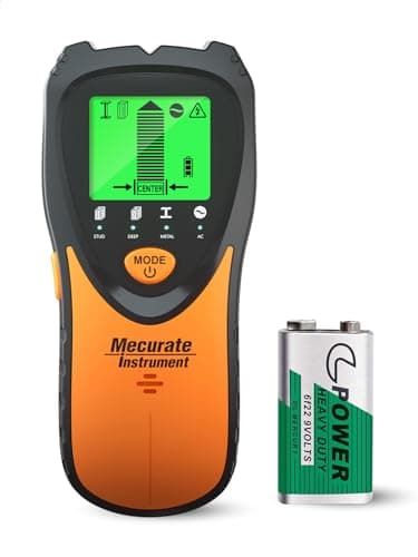Image of Mecurate Stud Finder Wall Scanner Sensor - 5 in 1 Electronic Stud with LCD Display & Audio Alarm for Wood AC Live Wire Metal Studs Detection Joist Pipe