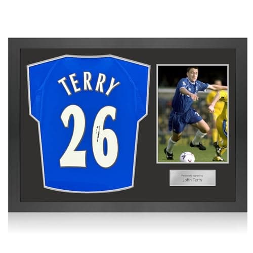 Image of Exclusive Memorabilia John Terry Signed Chelsea 2000 Home Football Shirt. Icon Frame