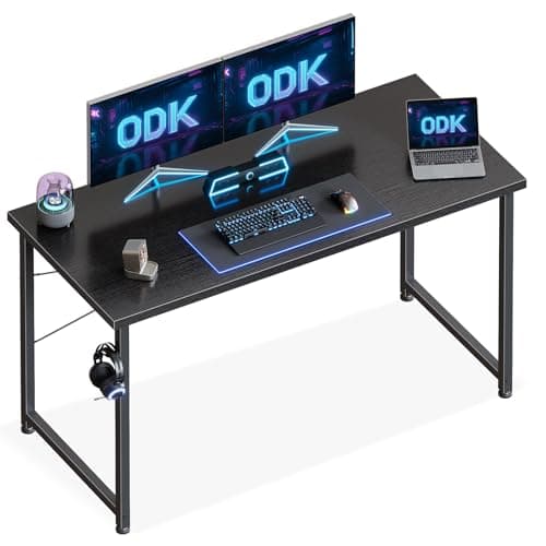 Image of ODK 120×48 cm Desk, Small Computer Desk for Home Office, Study Office Table for Small Space, Easy Assembly, Black