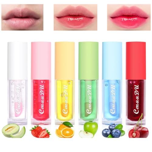 Image of 6Pcs Mini Color Changing Lip Balm Set - Hydrating Lip Glow Oil Set/Tinted Lipstick Fruit-Flavored Lip Gloss Sets/Moisturizing Lip Tint Lip Care Kit