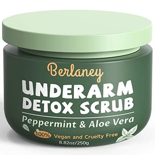Image of Body Scrub and Armpit Detox Scrub 8.8 oz with Peppermint, Aloe Vera and Walnut Shell Powder, Underarm Scrub Helps on Removing Odor, Deep Cleanse & Exfoliating, for Legs, Knee, Feet, Hands Whole Body