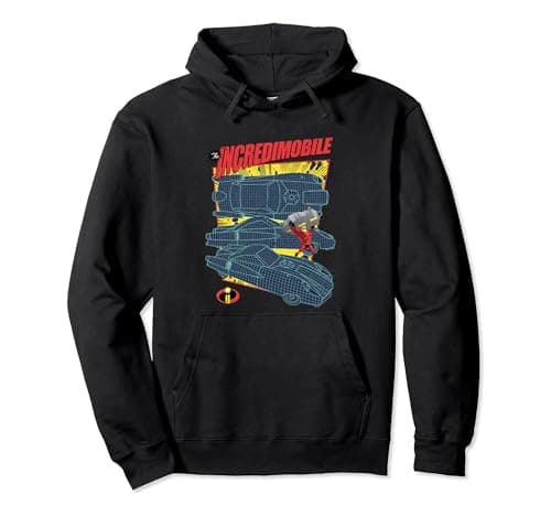 Image of Disney Pixar The Incredibles 2 Vintage Incredimobile Poster Pullover Hoodie