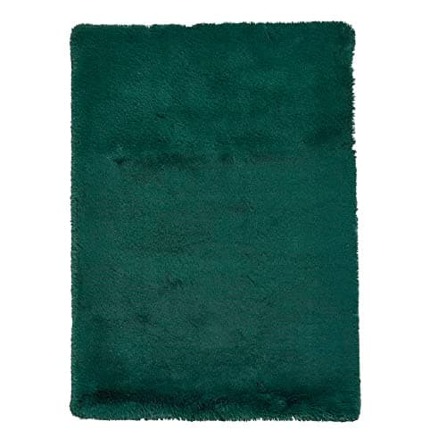 Image of LUX Rugs Jewel Green Extra Super Soft Shaggy Luxury Floor Rug 60cm x 120cm | 8cm Extra Long Pile | 100% Polyester Table Tufted Yarn