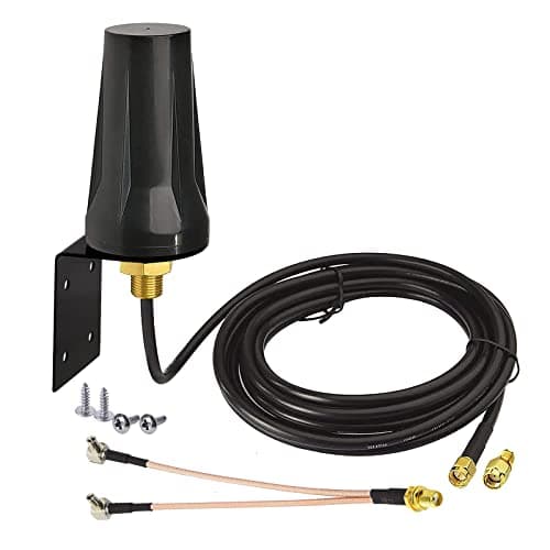 Image of Bingfu 4G LTE Antenna Aerial Outdoor 5dBi Waterproof Wall Mount Antenna with SMA Female to Dual TS-9 Male Cable Compatible with GSM 3G 4G LTE Router Gateway Trail Camera