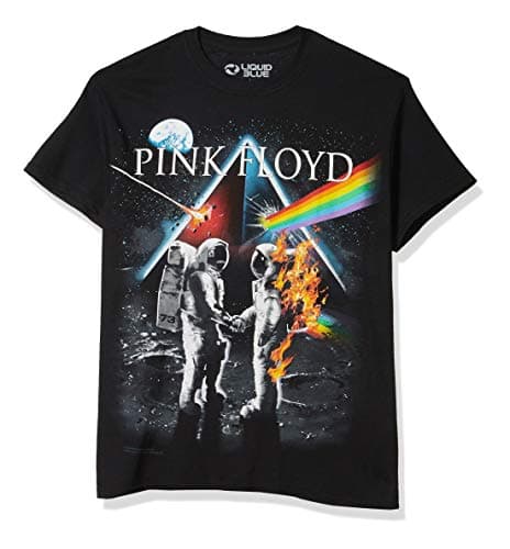 Image of Liquid Blue Unisex's Pink Floyd Bright Side of The Moon T-Shirt, Black, XL