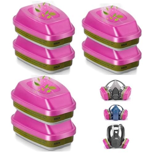 Image of 3Pair 60926 Filters, Respirator Filter 60926 Cartridges Against Organic Vapor, Acid Gases, Ammonia Methylamine, Formaldehyde, Dust Used in 6200 6502 6800 Series Respirator Mask