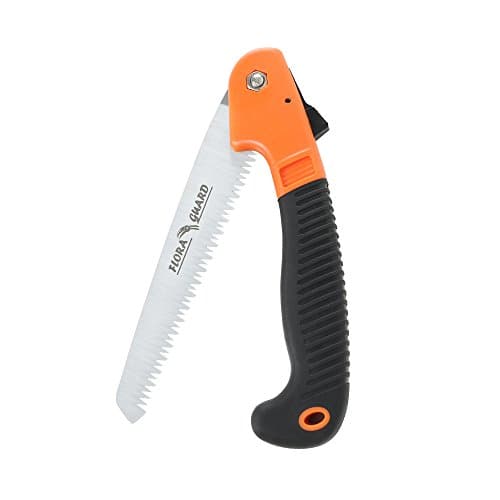 Image of FLORA GUARD Folding Hand Saw, Camping/Pruning Saw with Rugged 7" Professional Folding Saw (Orange)