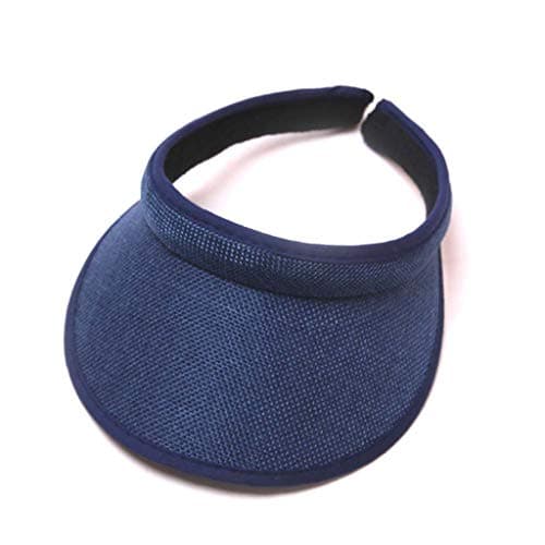 Image of Sun Visors for Women Personalizedvisor Hat 15 Coclor Visors Wide Brim Uvprotection Sport Visor Cap Adjustable Wide Brim Unisex Sun Hat for Tennis Golfrunning (5-Navy, One Size)