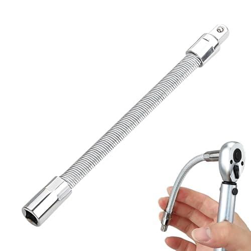 Image of 1/4" Universal Extension Bar with Bendable Elastic Joint for Flexible Screwdriver Extension, Ratchet Adapter and Offset Wrench for Compact or Hard-to-Reach Areas