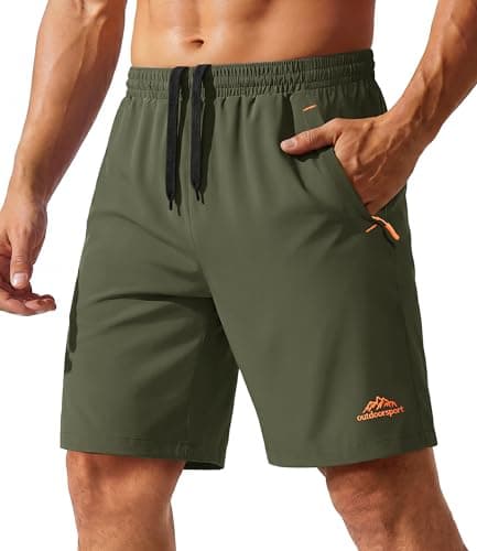 Image of TACVASEN Running Shorts Men's Sports Beach Shorts Basketball Volleyball Shorts Hunting Climbing Short Men Tactical Combat Short , Army Green 2, 32