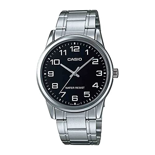 Image of Casio #MTP-V001D-1B Men's Standard Stainless Steel Easy Reader Black Dial Watch
