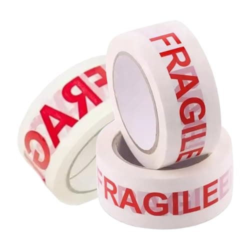 Image of 1ABOVE Fragile Packing Tape 48mm x 66m (3 Rolls) — Premium Quality Heavy Duty Tape | Strong Fragile Parcel Tape for Boxes, Moving & Shipping