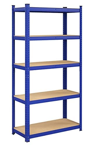 Image of The Shopfitting Shop Heavy Duty 5 Tier Boltless Shelving Unit BLUE Greenhouse Garage Utility Home Storage Rack 1800x900x400