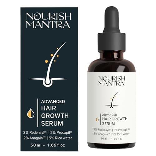 Image of Nourish Mantra Advanced Hair Growth Serum 50ml, 3% Redensyl, 2% Anagain, 2% Procapil, 5% Rice Water, Promotes Hair Regrowth, Anti Thinning & Hair Loss Treatment,Rapid Hair Growth Serum for Women & Men