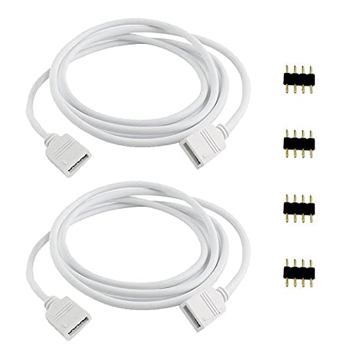 Image of Aroidful 2x 1M 3.28ft 4PIN RGB LED Strip Light Extension Cable, Compatible with 5050 3528 2835 RGB LED Strips and Controllers