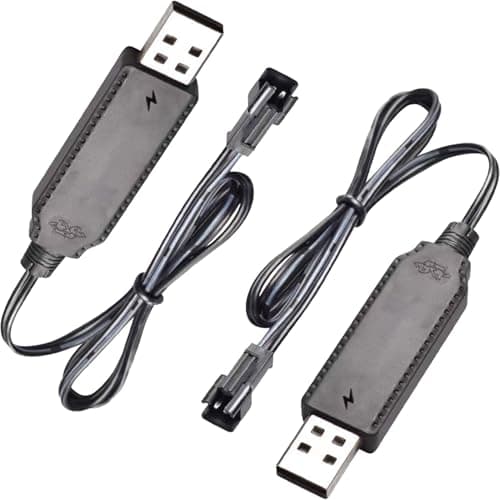 Image of 2 PCS RC USB Battery Charger 3.7V LiPo Battery SM-2Pin Plug with LED Indicator Overcharge Protection 3.7V Battery Charger Cable Compatible with Remote Control Cars Drones Trucks Trains Boats