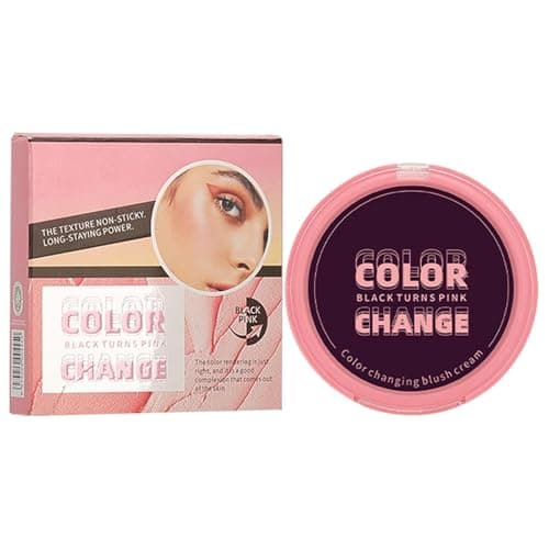 Image of Face Blush Cream - Natural Look Blush, Long Lasts Temperature Changing Blush Cream Gradient Contour Face Eyeshadow 3in1 Natural Nude Makeup Rouge Cream Blusher Color Changing, Face Makeup Cream Blush