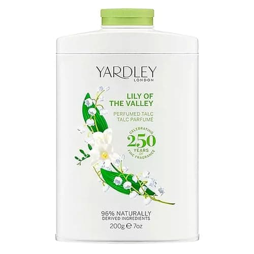 Image of Yardley English Lily of The Valley Tin Talc The Haven of Fragrance 200 g