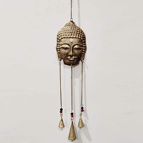 Image of Prezents.com Hanging Bells Buddha Spiritual Home Decor Garden Windchime Ornament Suncatcher Alternative Outdoor H63cm