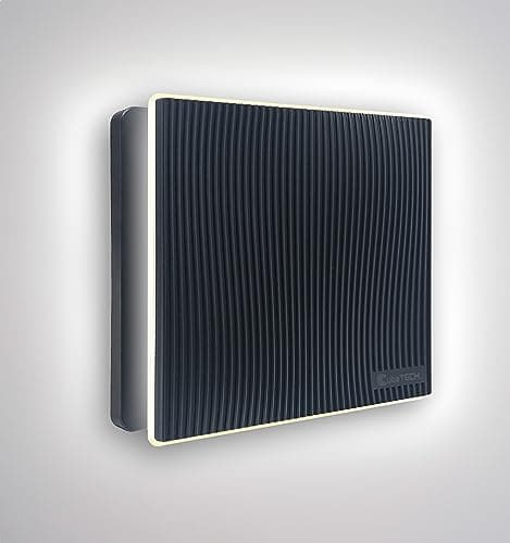 Image of CubeTECH CTQF100t Smart LED 4" Inch Bathroom Extractor Fan w/Timer Overrun Delay. Black Grooved High Airflow Silent Bathroom Fan -Toilet Ventilation- Kitchen Ceiling Extractor - Fan Shower 240v