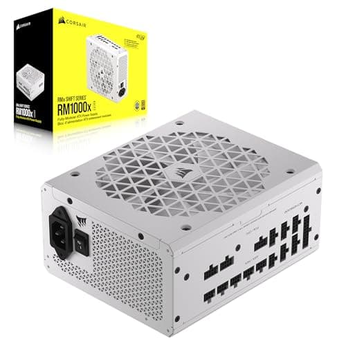 Image of CORSAIR RM1000x SHIFT Fully Modular ATX Power Supply - 80 PLUS Gold - ATX 3.1 - PCIe 5.1 - Zero RPM - Modular Side Interface - White