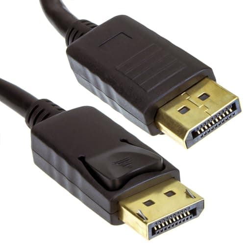 Image of kenable DisplayPort Male Plug to Plug Video Cable Gold 0.5m 50cm Locking