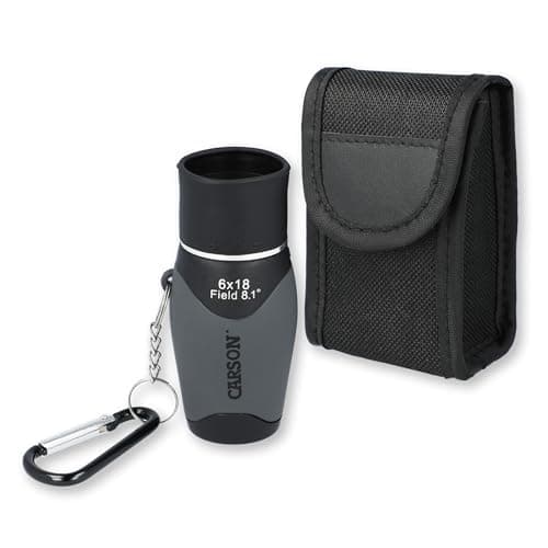 Image of Carson 6x18 MiniMight Compact Monocular with Carabiner Clip – Lightweight, Portable and Durable Pocket Scope for Hiking, Birdwatching and Travel(MM-618)