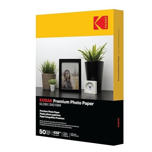 Image of Kodak Photo Paper A6 (Glossy 240gsm - 50 Sheets) Universal Premium Photographic Paper for HP, Epson, Canon Inkjet Printers (Size 6 x 4", 10 x 15cm)