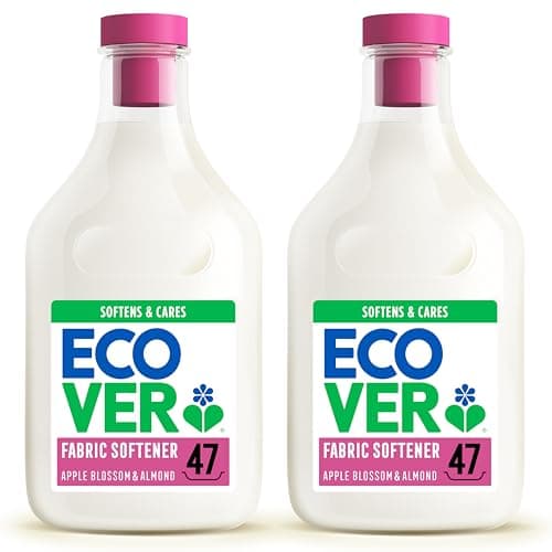 Image of Ecover Fabric Softener, Fabric Conditioner to Soften Your Clothes, Fresh Scent Apple Blossom & Almond, 2 x 47 Washes, 2 x 1.43L