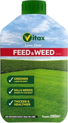 Image of Vitax Feed & Weed Lawn Care Enhance Liquid Feed – Fast-Acting Lawn Fertilizer for Healthier, Greener Grass – Boost Growth, Strength & Color – Ideal for Lawns, Gardens & Turf Care (1 Litre)