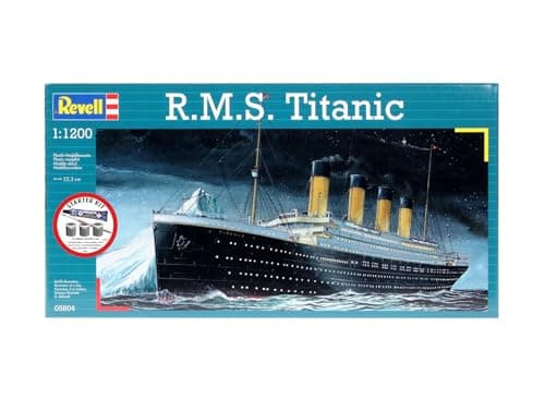 Image of Revell 75804 Starter Kit R.M.S. Titanic 1:1200 Scale Unbuilt Plastic Model Kit with Accessories