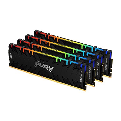 Image of Kingston FURY Renegade RGB 64 GB (4 x 16 GB) 3600 MHz DDR4 CL16 Desktop Memory Kit of 4 KF436C16RB1AK4/64