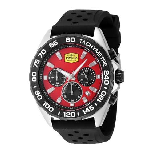 Image of Invicta Racing 47772 Men's Watch - Waterproof - Analogue - Quartz Movement - Stainless Steel with Red dial - 43mm