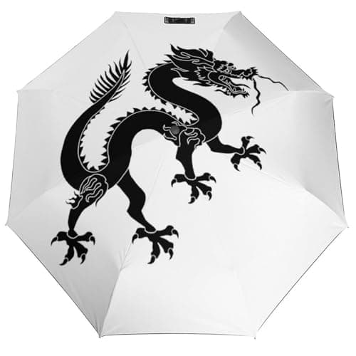 Image of LEDFCVSU Folding Umbrella, Black Dragon Umbrella, Travel Umbrella Auto Open And Close for Windproof, Rainproof