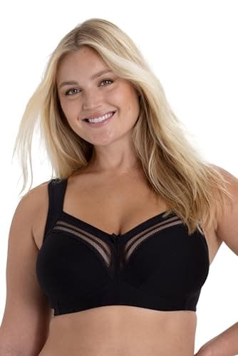 Image of Miss Mary of Sweden Essence Non-Wired Cotton Bra with Lace Details 38E Black