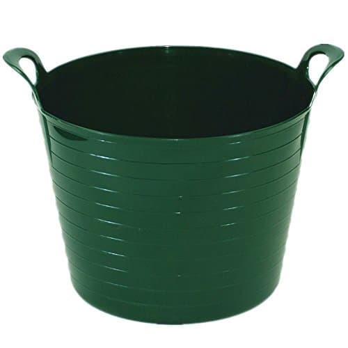 Image of Easy Shopping Large Medium Small Flexi Tub Garden Home Flexible Colour Rubber Storage Container Bucket Polyethylene Flex Tub- MADE IN U.K. (Large 42 Liter, Green)