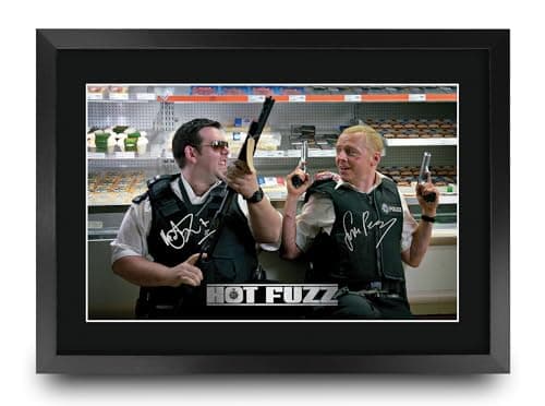 Image of HWC Trading Hot Fuzz Scene 3 Gifts Printed Signed Autograph Picture for Movie Memorabilia Fans - A3 Framed