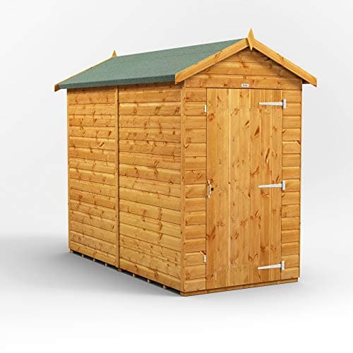 Image of Power Sheds wooden shed. 8x4 apex wooden garden shed. Windowless shed 8 x 4.