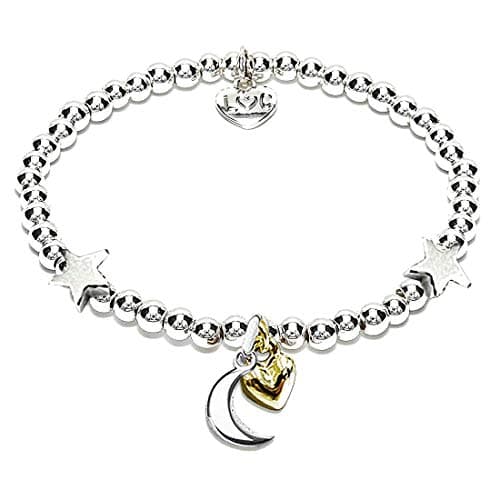 Image of Life Charms Rosey Rabbit - Love You To The Moon And Back Silver Plated Bracelet - Beautiful Gift For Her - Women's, Ladies, Girl's, Female Jewellery